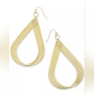 I.N.C. International Concepts ~Diamond-Cut Twisted Tear-Shape Drop Earrings